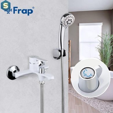 Змішувач для ванни Frap F3241, білий/хром, Хром