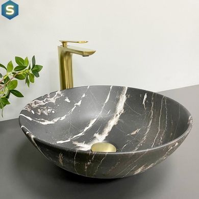 Умивальник (раковина) VBI AMALFI BLACK ONYX MATT накладний, узор