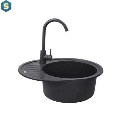 Кухонна мийка гранітна Kroner KRP Komposit GRB-6250 CV027416, Графит