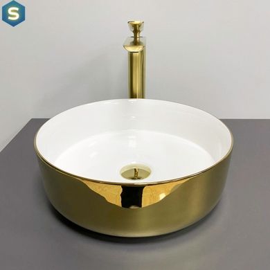 Умывальник VBI Prato gold white накладний VBI-011415, Золотий