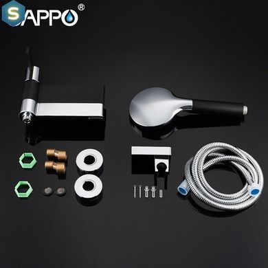 G3281 Змішувач для ванни короткий гусак чорний/хром &Oslash;35 Gappo Atlantic 1/4, Черный матовый
