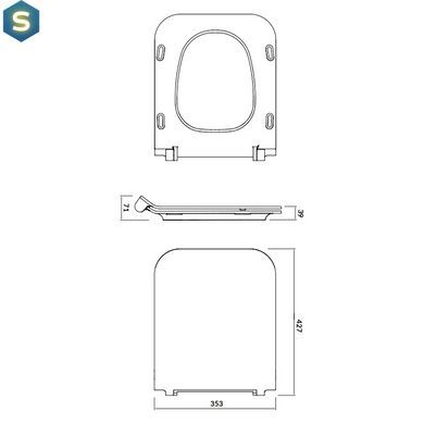 Підвісний унітаз Cersanit Crea CleanOn прямокутний з сидінням Slim S701-404