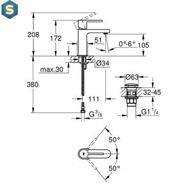 Смеситель для умывальника Grohe Plus 33163003