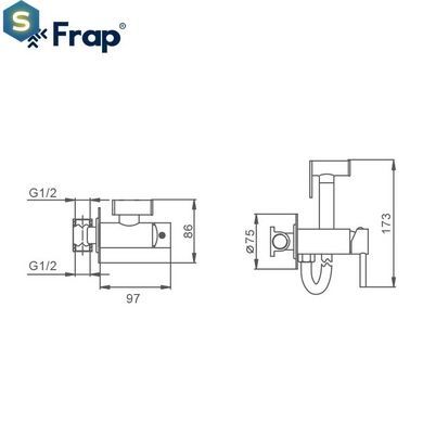 Набір гігієнічного душа прихованого монтажу Frap F7505-6, чорний, Черный матовый