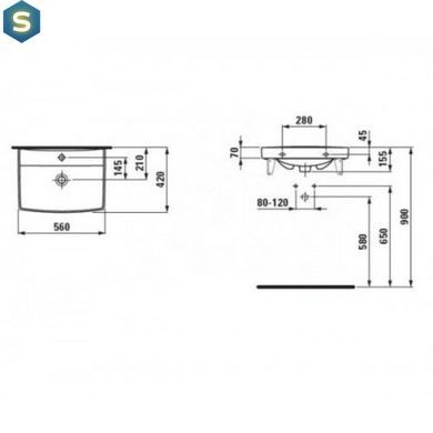 Умывальник Laufen Pro Nordic 56x42 H8109550001041, Белый