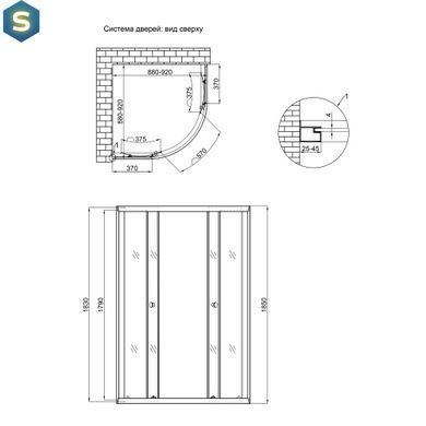 Душова кабіна Lidz Latwa SC90x90.SAT.LOW.FR, скло Frost 4 мм без піддона, Хром матовий, Універсальна, матовий