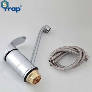 Смеситель для кухни длинный гусак гайка &Oslash;40 Frap 1/10 F4921, Хром