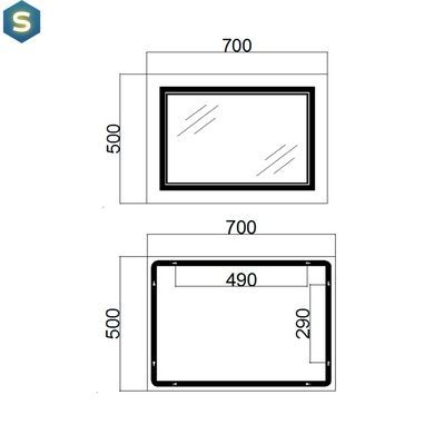 Зеркало Qtap Cardinal 500х700 с LED-подсветкой Touch, с антизапотеванием, с диммером температуры цвета (3000-6500K) Reverse QT0478C5070