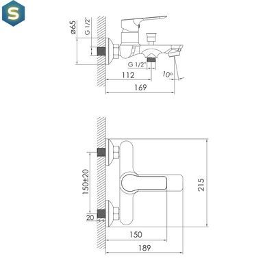 Змішувач для ванни Imprese Kucera black matt f03203410AA, Черный матовый