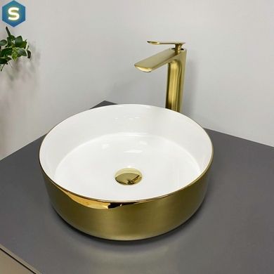 Умывальник VBI Prato gold white накладний VBI-011415, Золотий