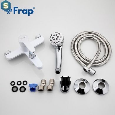 Змішувач для ванни Frap F3241, білий/хром, Хром