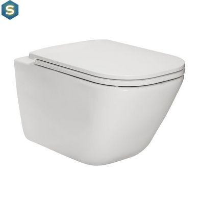 Комплект инсталляция Sanit Ineo Plus 90.733.00..S00 с унитазом Roca Gap Clean Rim A34H470000 с сидением Soft Close Slim, Черный/золото