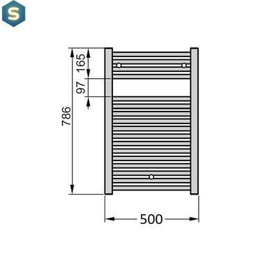 Рушникосушка електрична Zehnder Virando 786 x 500 мм чорна з проводом (AB-080-050-9017-NEX-SC), Черный матовый, Праве, Електронний