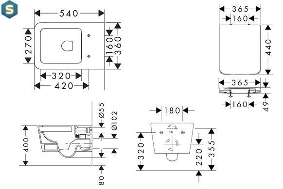 Унітаз підвісний Hansgrohe EluPura Q з інсталяцією iFrame 60301100, Білий