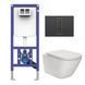 Комплект инсталляция Sanit Ineo Plus 90.733.00..S00 с унитазом Roca Gap Clean Rim A34H470000 с сидением Soft Close Slim, Черный/золото