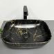 Умивальник (раковина) VBI RAVENNA MARBLE BLACK MATT накладний, Чорний/золото