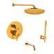 Душевая система с изливом Paffoni Shower верхний душ &Oslash;300 мм honey gold KITLIG019HG300, Золотой
