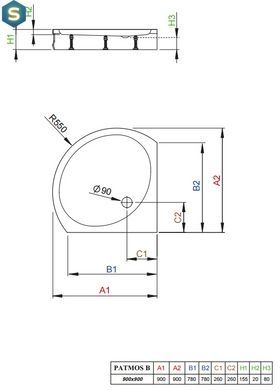 Душовий піддон Radaway Patmos B 90x90 4T99155-03