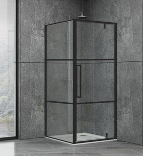 Душова кабіна Dusel DL198BP + DL196BP Black Matt Paint 1000x1000x1900, Черный матовый, прозорий, чорний матовий, 100x100