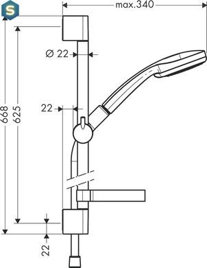 Душевой гарнитур Hansgrohe Croma 100 Vario EcoSmart 9л/мин хром 27776000