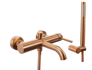 Смеситель для ванны Rea Lungo brushed copper настенный с изливом REA-B1115, Теплый закат