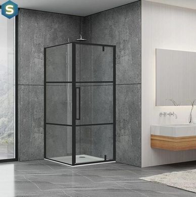 Душова кабіна Dusel DL198BP + DL196BP Black Matt Paint 1000x1000x1900, Черный матовый, прозорий, чорний матовий, 100x100