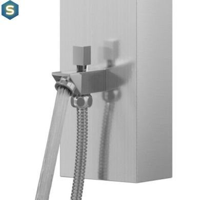 Душевая панель Corsan Snake inox LED с изливом S002MSLLEDW, Нержавеющая сталь