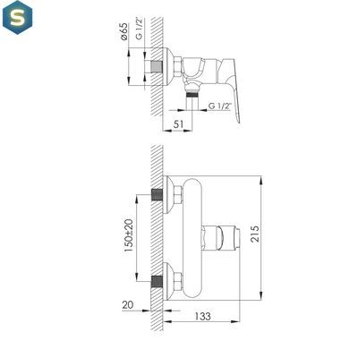 Змішувач для душу Imprese Kucera black matt f03303410AA, Черный матовый