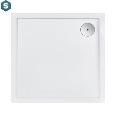Набор: Qtap душевая кабина Presto CRM1099SP5 Pear 1970x900x900 мм + поддон Tern 309912C 90x90x12 см с сифоном, Хром, Универсальная, матовый