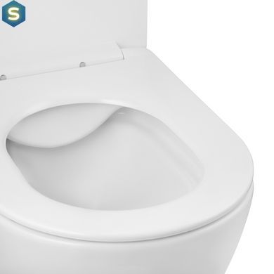 Унитаз подвесной Kroner Harz WHI523632 RIMLESS безободковый с сиденьем (KH523632WHIR), Белый