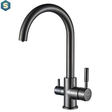Смеситель для кухни под осмос Globus Lux GLLR-0333-11-graphite, Черный матовый