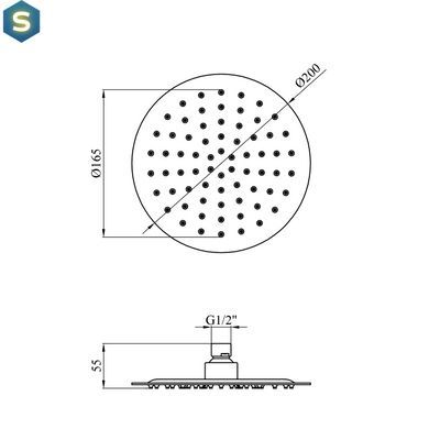 Верхний душ Kroner KRP Edelstahl Klassisch - ESG703-20 CV022950, Хром матовый