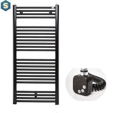 Рушникосушка електрична Zehnder Virando HEC 1226 x 500 мм чорна з проводом (AB-120-050-9017-HEC-SC), Черный матовый, Праве, Електронний