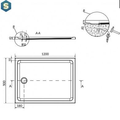 Душевой поддон Cersanit Tako 120x90 S204-020, Белый