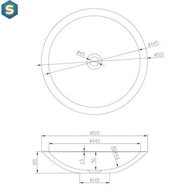 Умывальник Volle Solid surface 52x52 13-40-856, Белый