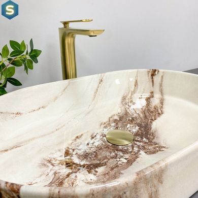 Умивальник (раковина) VBI VERONA 60 ONYX GLOSSY накладний, Мармур