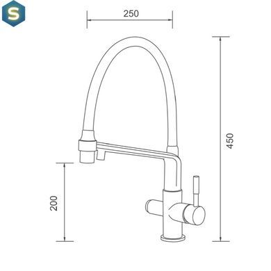 Смеситель для кухни на две воды Gappo G4398-9 с гибким изливом, белый/черный, Черный матовый