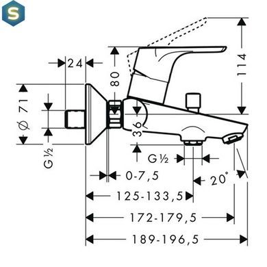 Змішувач для ванни Hansgrohe Focus E2 31940000