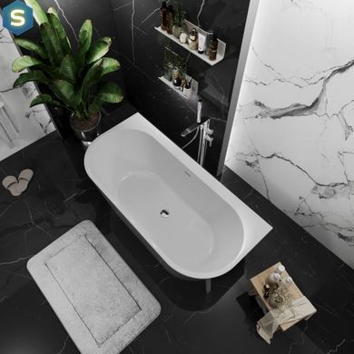 Ванна акрилова окремостояча пристінна Koller Pool Euforia 1600x750 White з сифоном 0268250101, Білий