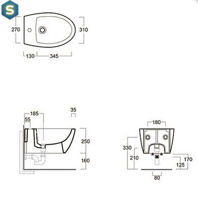 Біде підвісне Simas LFT Spazio LFT19, Білий