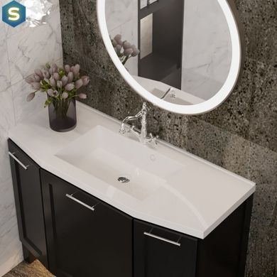 Раковина глянцевая врезная Amidicon Santo 110 1100x450 из литого камня SANTO_110_HL, Белый