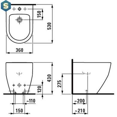 Біде підлогове Laufen Pro H8329520003021, Білий
