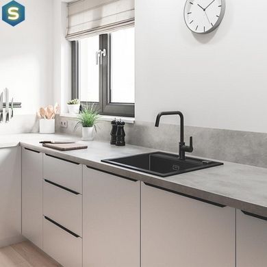 Набор смесителей 4 в 1 для ванной комнаты и кухни Grohe QuickFix Start Black M-Size UA303301MK, Черный матовый