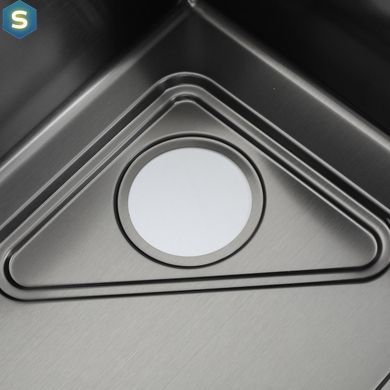 Кухонна мийка Gappo GS7246-6 накладна 720x460 мм, нержавіюча сталь, поверхня PVD, Чорний/золото