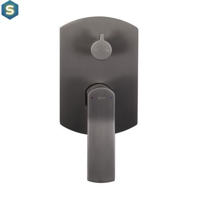 Душова система універсальна Qtap Slavonice прихованого монтажу на два споживача QTSLA113GMB45899 Gunmetal Black PVD, Шліфований чорний хром
