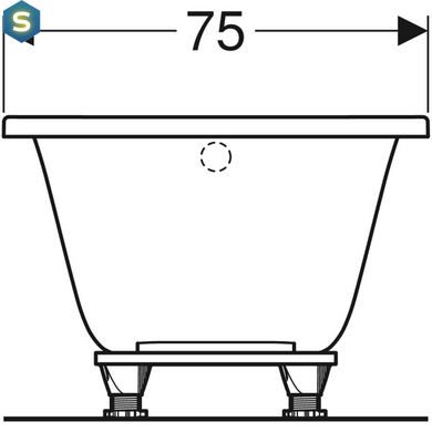 Ванна акриловая Geberit Selnova 170x75 554.285.01.1 + ножки, Белый