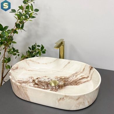 Умивальник (раковина) VBI VERONA 60 ONYX GLOSSY накладний, Мармур
