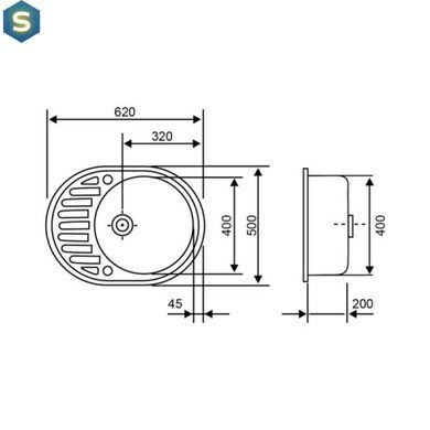 Кухонна мийка Lidz 620x500/200 WHI-01 (LIDZWHI01625500200), Білий