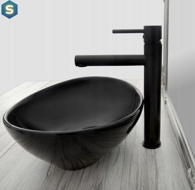 Смеситель для умывальника Rea Tess black высокий REA-B0229, Черный/золото
