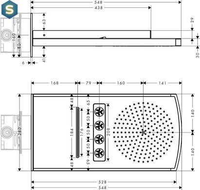 Верхний душ HANSGROHE Raindance Rainfall 240 AIR 28411000
